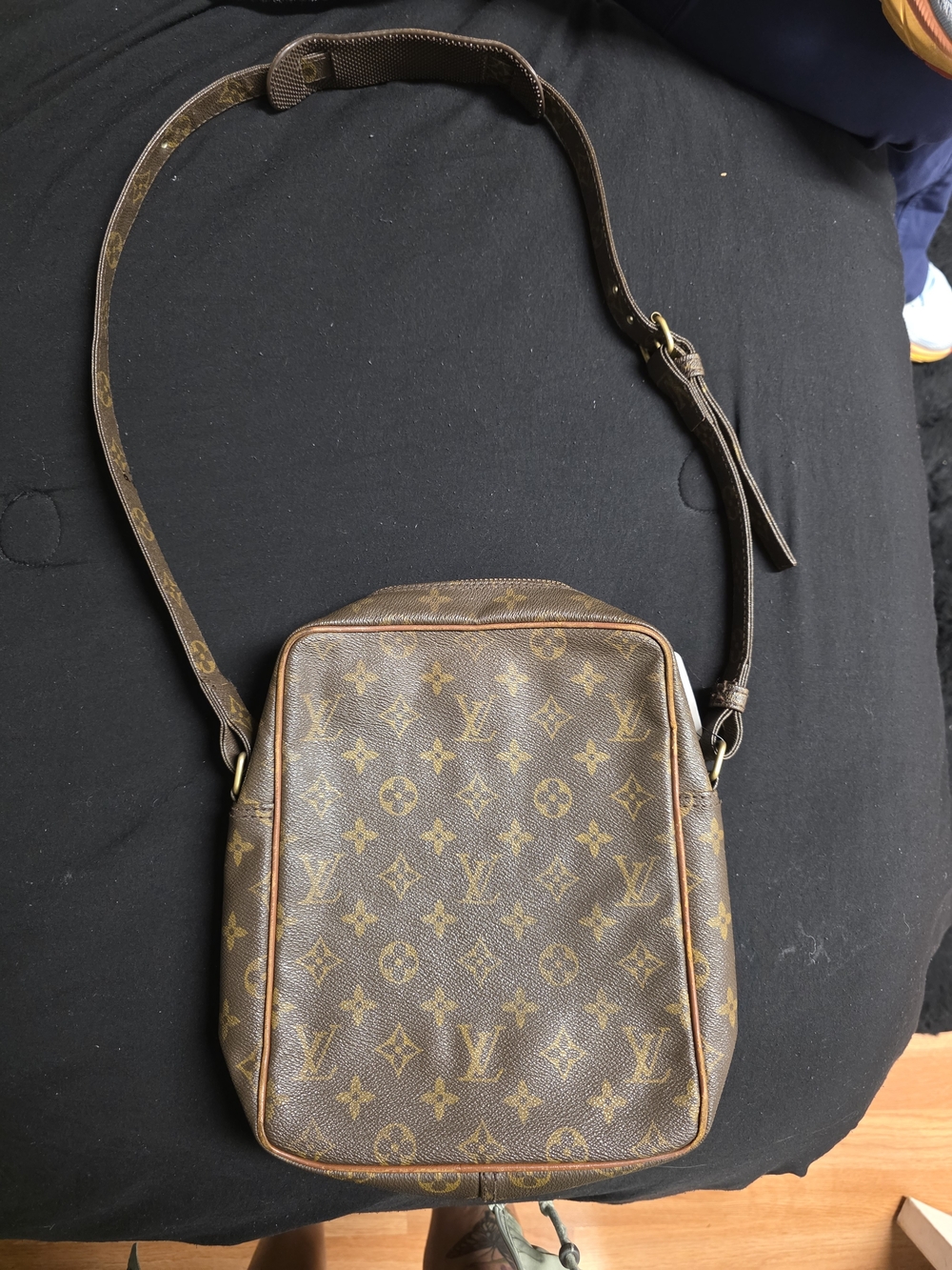LOUIS VUITTON Vintage Danube Crossbody Bag Monogram canvas Brown